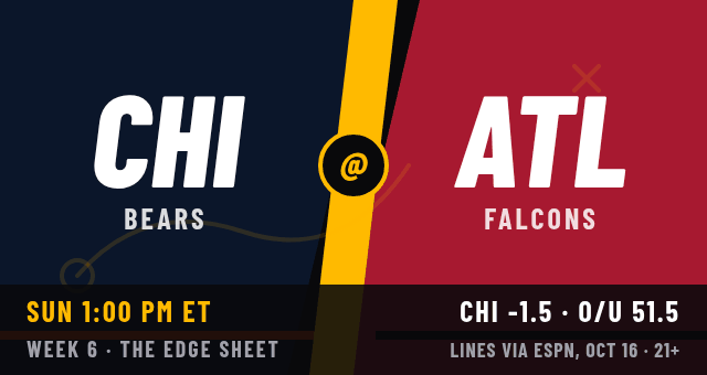 Bears at Falcons matchup card