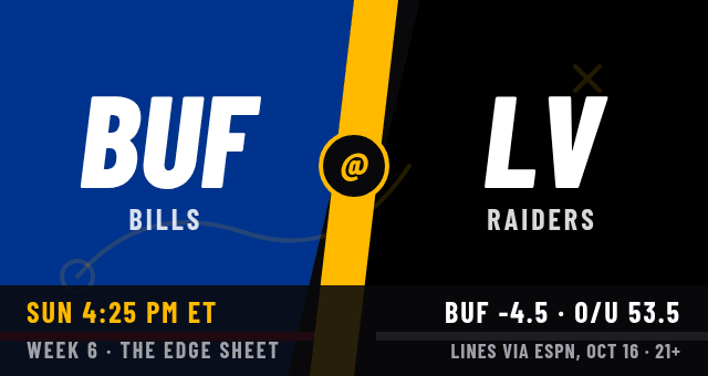 Bills at Raiders matchup card