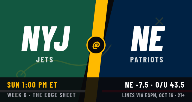 Jets at Patriots matchup card