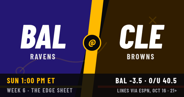 Ravens at Browns matchup card