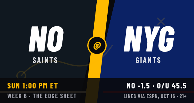 Saints at Giants matchup card
