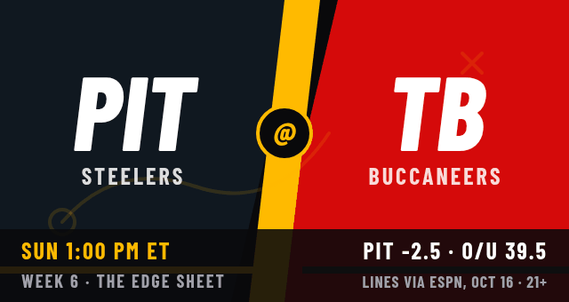 Steelers at Buccaneers matchup card