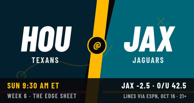 Texans at Jaguars matchup card