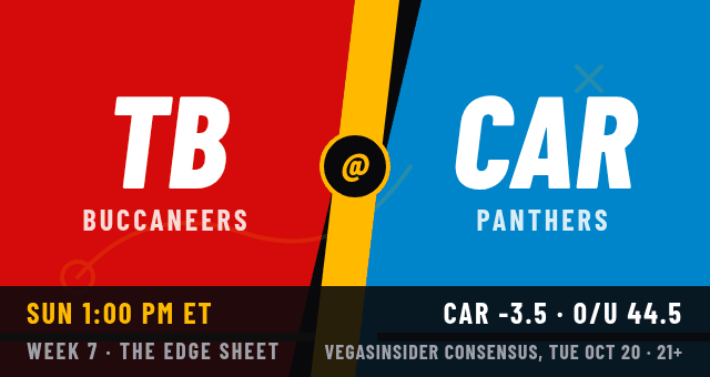 Buccaneers at Panthers matchup card