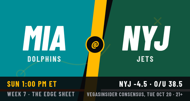 Dolphins at Jets matchup card